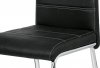 Jídelní židle AC-9930 BK3, černá látka v dekoru broušené kůže/chrom