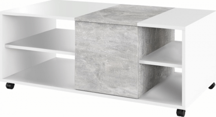 Konferenční stolek, bílý / beton, DELIMARO