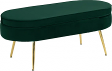 Luxusní taburet, smaragdová Velvet látka / chrom zlatý, Art-deco, NOBLIN TABURET TYP 2