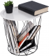 Kulatý odkládací stolek SOLERO NEW, bílá/černý kov