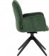 Židle jídelní, zelená látka, otočný mechanismus 180°, černý kov HC-993 GRN2