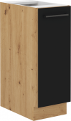 Spodní kuchyňská skříňka MONRO 30 D CARGO s výsuvným košem, černý mat/dub artisan