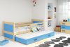 Dětská postel Riky II 90x200 s přistýlkou, borovice/grafit