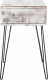 Noční stolek HONEJ bílá vintage/černý kov