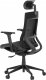 Kancelářská židle, černá látka, plastový kříž, výškově stavitelné  područky, kolečka pro tvrdé podlahy KA-W002 BK