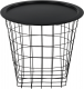 Kulatý odkládací stolek MOKAD s odnímatelným tácem, černá