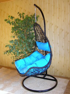 závěsné relaxační křeslo NELA - modrý sedák