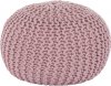 Pletený taburet GOBI TYP 2, pudrová růžová bavlna