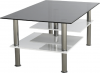 Konferenční stolek SVEN, bílá lesk/sklo