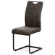 Pohupovací jídelní židle DCL-412 GREY3, šedá látka v dekoru vintage kůže, bílé prošití/černý kov