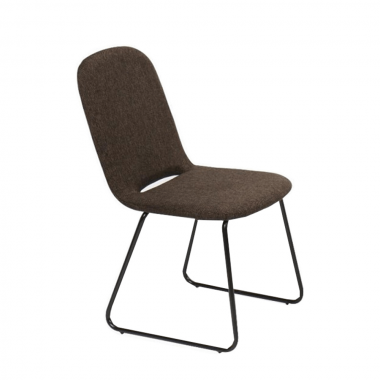 Jídelní židle, hnědá / černá, látka / kov, ADLAN