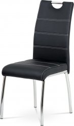 Jídelní židle HC-484 BK, černá ekokůže/chrom