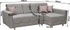Rohová sedací souprava HAKAN, rozkládací s úložným prostorem, pravá, šedá/pudrově růžová