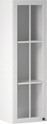 Horní kuchyňská skříňka LAYLA W40S nástavná, levá, bílá/sosna andersen/sklo