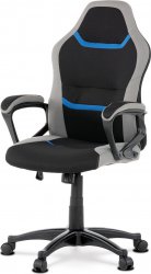 Kancelářská  židle KA-L611 BLUE, potah modrá, šedá a černá látka