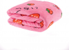 Oboustranná baránková deka, růžová / motiv jahody 150x200cm, MIDAS TYP1