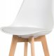 Barová židle CTB-801 WT, plast/masiv buk, bílá