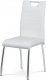 Jídelní židle AC-9920 WT, bílá ekokůže s bílým prošitím/kov