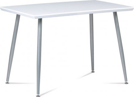 Jídelní stůl 110x70 cm, MDF vys. lesk bílý / šedý lak GDT-227 WT