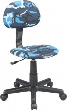 Kancelářská židle Q-048 modrá/maskáč
