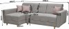 Rohová sedací souprava HAKAN, rozkládací s úložným prostorem, levá, šedá/pudrově růžová