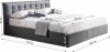 Čalouněná postel ELSIE 180x200, s úložným prostorem, šedá