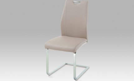Jídelní židle HC-025 LAN, koženka lanýžová / chrom 