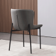Designová jídelní židle ADIANA, šedobílé káro/tmavě šedá látka/ekokůže/černý kov