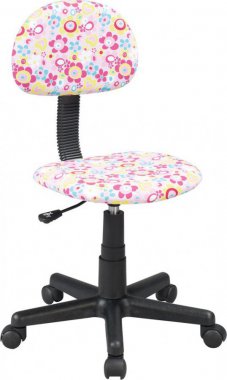 Kancelářská židle Q-048 růžová/kytky