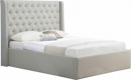 Čalouněná postel JOSIE 160x200, s úložným prostorem, světle šedá