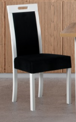 Romana 5 - jídelní židle bílá / látka č. 29B (pův.22) černá - (ROMA 5) kolekce "DRE"  (K150-Z)
