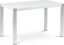 Jídelní stůl AT-2066 WT, bílá lesk/chrom