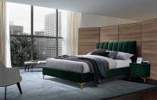 Čalouněná postel MIRAGE 160x200, velvet zelená/zlatá