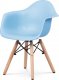 Dětská plastová židle CT-999 BLUE, světle modrá plastová/nohy masiv buk