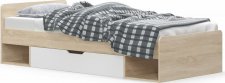 Dětská postel TIPS s úložným prostorem, dub sonoma/bílá mat