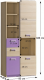 Dětská skříň EGO L7 kombinovaná, jasan/fialová