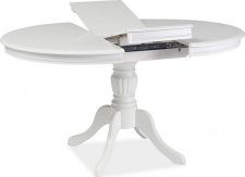 Rozkládací jídelní stůl OLIVIA, kulatý, bílý