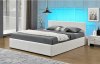 Čalouněná postel JADA NEW 160x200, s úložným prostorem a LED osvětlením, bílá