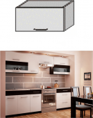 Horní kuchyňská skříňka JURA NEW B OG-60 výklopná, bílá/wenge