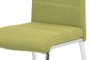 Jídelní židle HC-485 GRN2, potah olivově zelená látka, bílé prošití/chrom