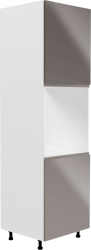 Vysoká skříň AURORA D60P pro vestavnou troubu, bílá/šedá lesk