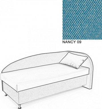 Čalouněná postel AVA NAVI, s úložným prostorem, 90x200, pravá, NANCY 09