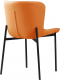 Designová jídelní židle ADIANA, šedobílé káro/camel látka/ekokůže/černý kov