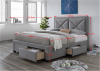 Čalouněná postel XADRA 160x200, s úložným prostorem, šedý melír