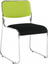 Konferenční židle BULUT stohovatelná, zelená/černá síťovina