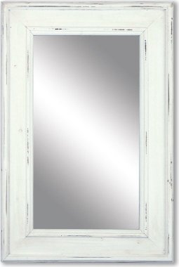 Zrcadlo dřevěné, barva bílá antik, MDF. XT043