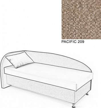 Čalouněná postel AVA NAVI, s úložným prostorem, 90x200, levá, PACIFIC 209