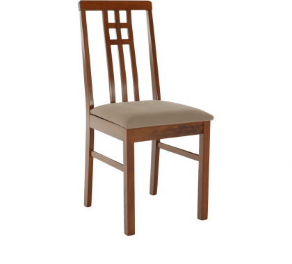 Dřevěná jídelní židle SILAS, tmavý dub /látka šedobéžová