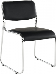 Konferenční židle BULUT stohovatelná, černá ekokůže