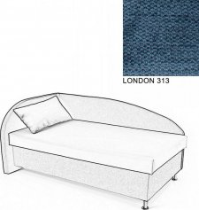 Čalouněná postel AVA NAVI, s úložným prostorem, 120x200, levá, LONDON 313